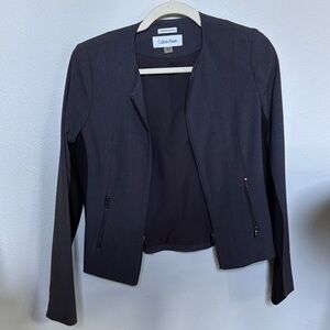 Calvin Klein Women’s Dark Charcoal Zip Blazer